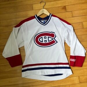 Montreal Canadiens CCM NHL Hockey Jersey White Red Blue Youth L/XL Canada Made